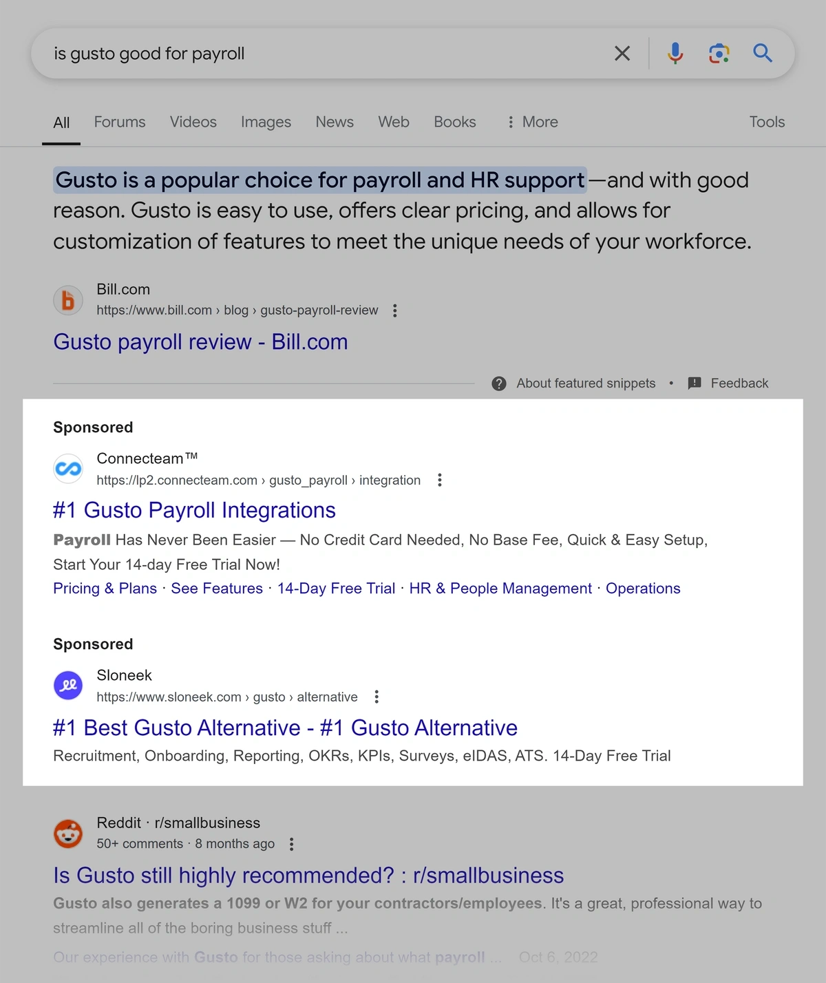 example paid search ads