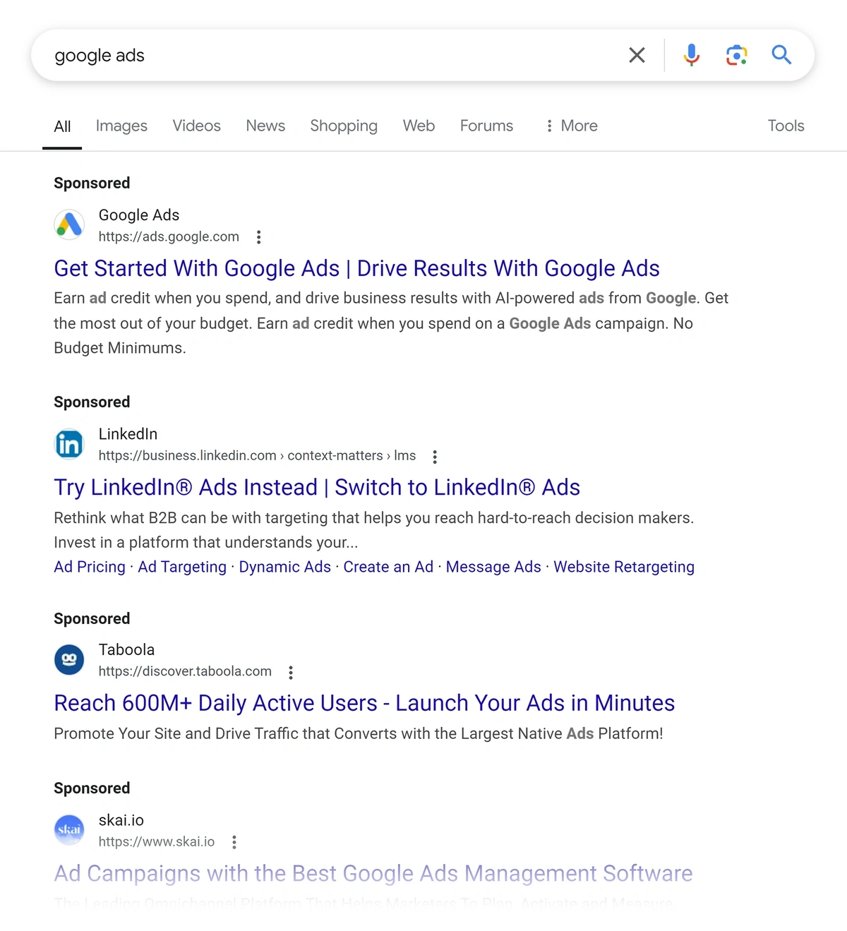 example of google ads