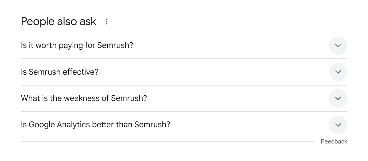 Example of a People Also Ask question